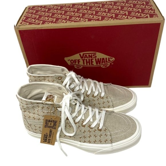 VANS Sk8-Hi Tapered Shoes High Top Canvas Beige Men’s Size Sneakers VN0A5KRUBRO - Picture 6 of 9